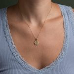 Athena Coin Pentagon Pendant - 14K Gold and Sterling Silver - Image 2