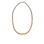Byzantine Silver Gold Plated Necklace with Pearl and Swarovski crystals