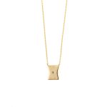 Zircon Gold Necklace - 9K Gold - Image 2