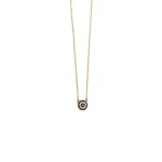14K Yellow Gold Evil Eye Necklace with zircon