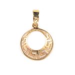 14k Gold Circle Meander Pendant - Image 3