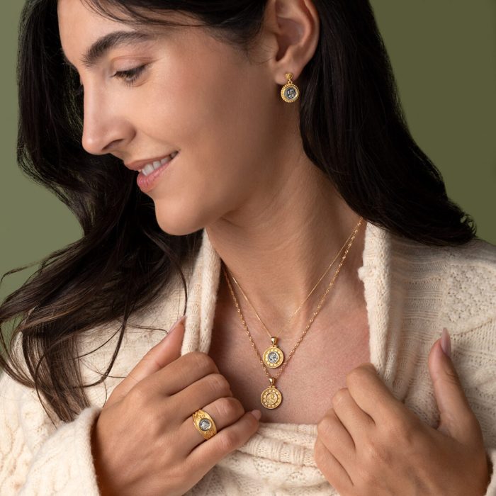 Goddess Athena Pendant - 14k Yellow Gold - Image 2