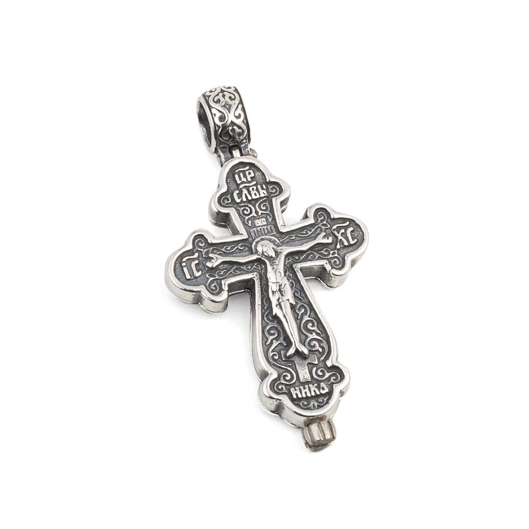KR604 Byzantine Crucifix Pendant - Sterling Silver - Image 1
