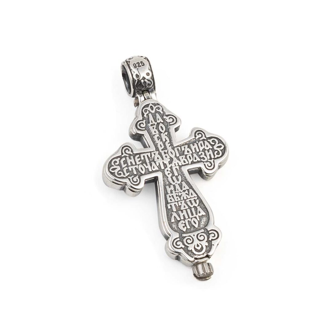 KR604b Byzantine Crucifix Pendant - Sterling Silver - Image 2