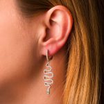Snake Dangle Earrings with zircon – 925 Sterling Silver - Image 2