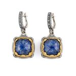 Σκουλαρίκια Doublet Lapis Lazuli - Ασήμι 925 και Επιχρυσωμένο Ασήμι