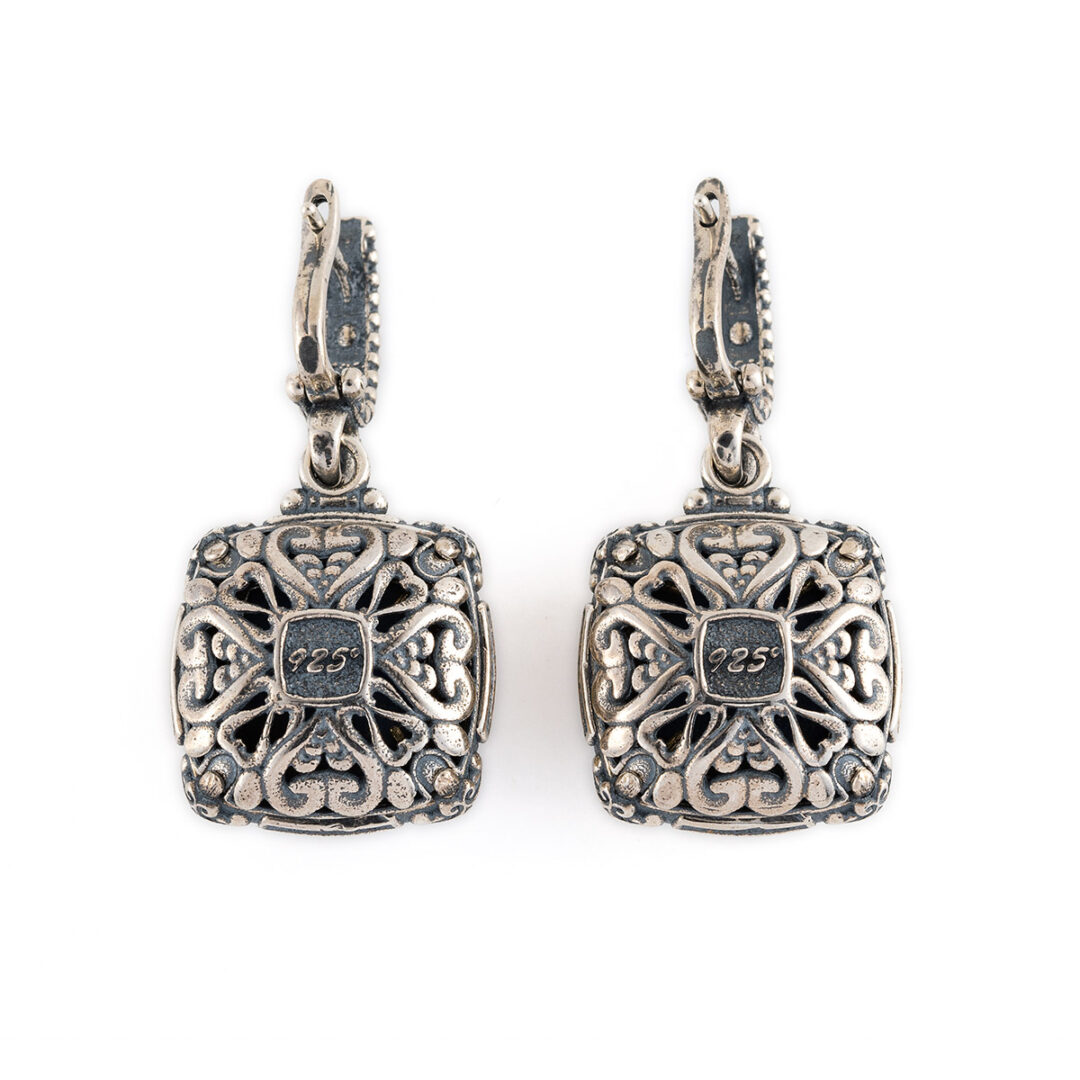 LA-E-01409b Lapis Lazuli Doublet Dangle Earrings - Image 3