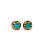 Byzantine Stud Earrings with Amazonite Doublet - Image 3