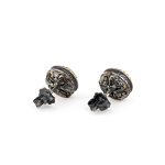 Byzantine Stud Earrings with Aquamarine Crystal Stone - Image 3