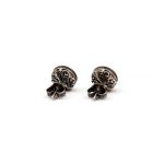 Byzantine Stud Earrings with Amethyst Swarovski Crystal Stone - Sterling Silver 925 Gold Plated - Image 4