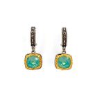 Byzantine Earrings with Pacific Opal Crystal Stone - Image 2