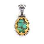 Βυζαντινό Μενταγιόν Doublet Πράσινος Χαλκός - Επιχρυσωμένο Ασήμι 925