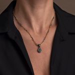 Μενταγιόν Βυζαντινό με London Blue Topaz - Ασήμι 925 Επιχρυσωμένο - Image 2