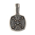 Byzantine Pendant with Natural Garnet Gemstone and White Enamel - Image 2