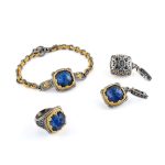 Μενταγιόν Lapis Lazuli από Επιχρυσωμένο Ασήμι 925 - Image 3