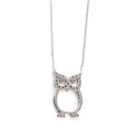 Owl Necklace with Zircon - 925 Sterling Silver - Image 2