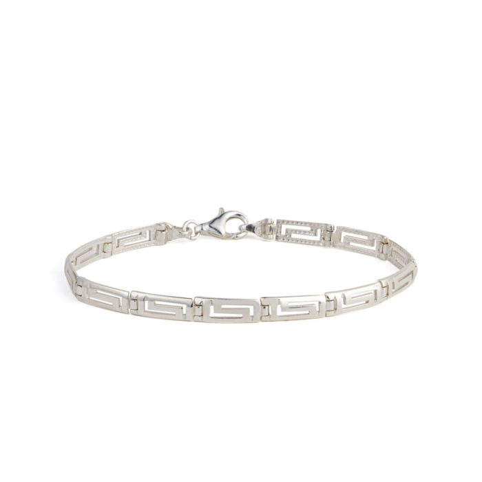 Greek Key Meander Bracelet 925 Sterling Silver