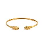 Βραχιόλι Cuff με Λιοντάρι - 925 Ασήμι Επιχρυσωμένο