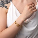 Βραχιόλι Cuff με Κριάρι - 925 Ασήμι Επιχρυσωμένο - Image 2