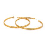 Gold Plated Meander Hoop Earrings - Image 3