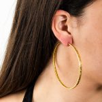 Gold Plated Meander Hoop Earrings - Image 2