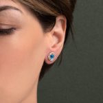 Meander Evil Eye Stud Earrings - 925 Sterling Silver - Image 2