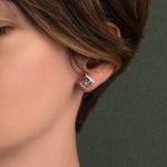 Ancient Greek Key Meander Square Studs Earrings - Image 2