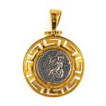 Ancient Greek Gold Plated Silver Coin Pendant-Alexander the Great - Image 2