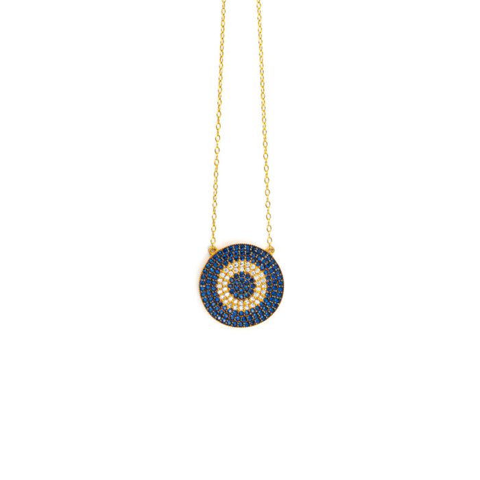 Evil Eye Necklace with Zircon - 925 Silver & Gold Plated - Image 1