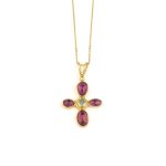 925 Sterling Silver and Gold Plated Necklace with ganade