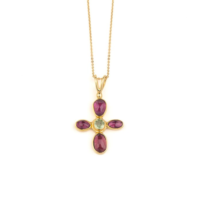 925 Sterling Silver and Gold Plated Necklace with ganade - Image 1