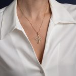 Βυζαντινός Σταυρός από Χρυσό 14Κ με Τριαντάφυλλο - Image 2