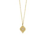 Rhombus Zircon Gold Necklace - 14K