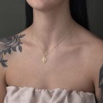 Rhombus Zircon Gold Necklace - 14K - Image 2