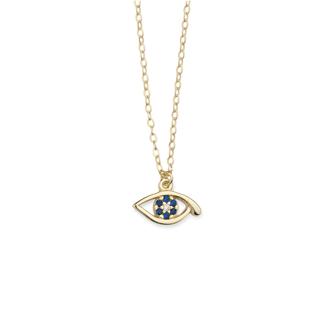 MA-NE-09708081 Open Eye Necklace - 14k Gold - Image 1