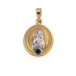 Virgin Mary and Jesus Pendant - 14K Gold