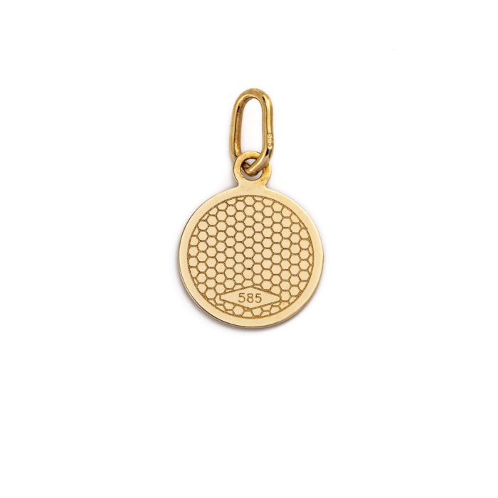 Virgin Mary and Jesus Pendant - 14K Gold - Image 3