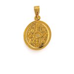 Conqueror’s Cross Constantinato Oval Pendant with Eye – 14K Gold - Image 2
