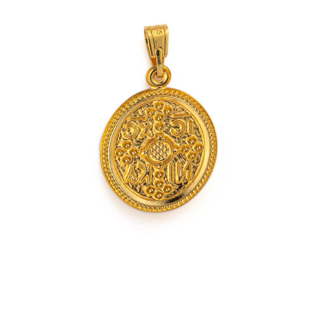MA-P-02801043b Conqueror’s Cross Constantinato Oval Pendant with Eye – 14K Gold - Image 2