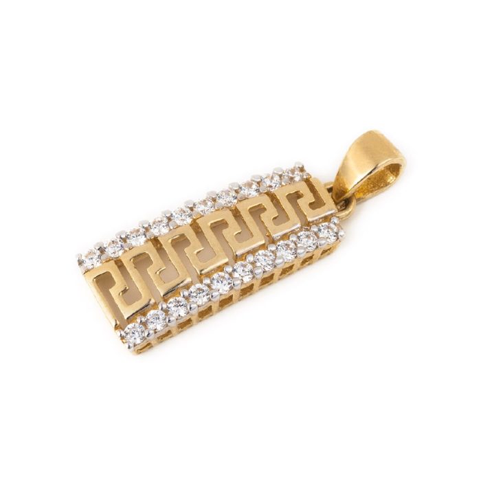 14k Gold Meandros Pendant - Image 1