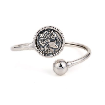 Goddess Athena Coin Hinge Bracelet