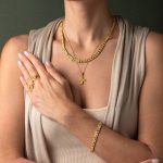 Byzantine Necklace with Zircon - Sterling Silver Gold Plated - Image 2