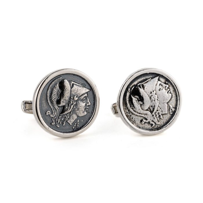 Athena Chalinitis Coin Cufflinks – 925 Sterling Silver - Image 2