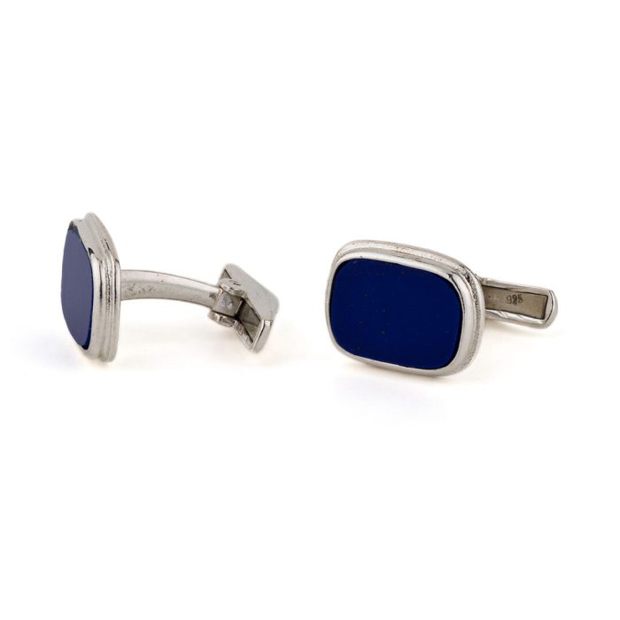 Blue Stone Cufflinks – 925 Sterling Silver - Image 2