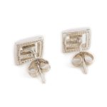 Ancient Greek Key Meander Square Studs Earrings - Image 4