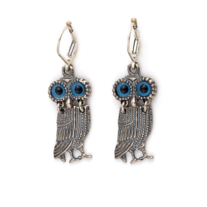 Sterling Silver Owl Dangle Earrings - Image 1