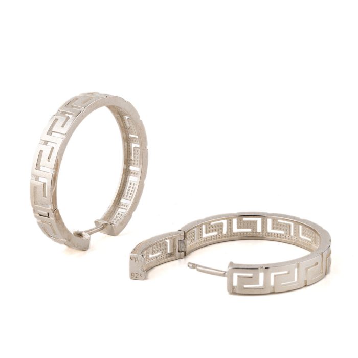 Meander Hoop Earrings Large – 925 Sterling Silver - Image 5