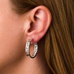 Meander Hoop Earrings Large – 925 Sterling Silver - Image 2
