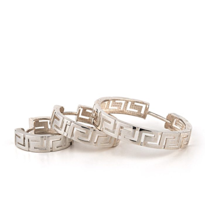 Meander Hoop Earrings Large – 925 Sterling Silver - Image 4