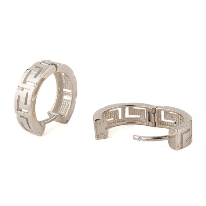 Meander Hoop Earrings Small – 925 Sterling Silver - Image 4